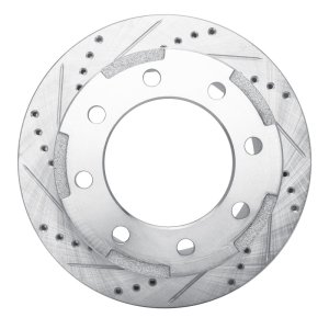 Chevrolet Express 3500 Brake Rotor (1) - Rear Left - R1 Concepts - Drilled & Slotted - Silver - `01-`10
